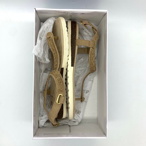 White Mountain Parana Thong Flat Sandals Size 8.5 NIB Tan T-Strap Open Toe - Picture 2 of 11